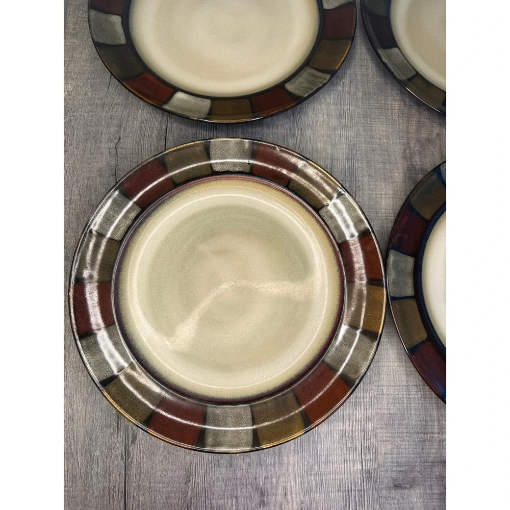 Pfaltzgraff Everyday Taos Dinner Plates Set of 6 Brown Tan Grey 11
